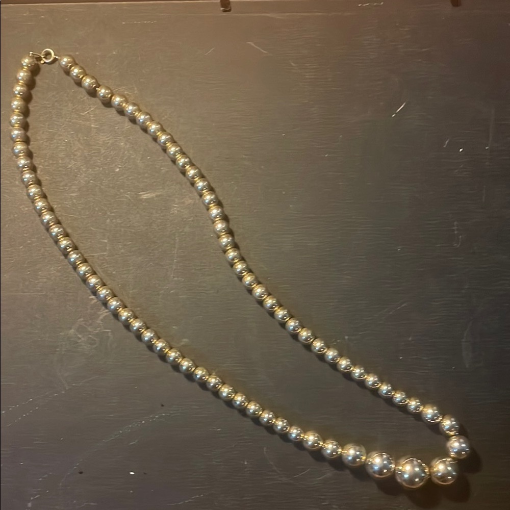 Elegant Silver Beaded Necklace